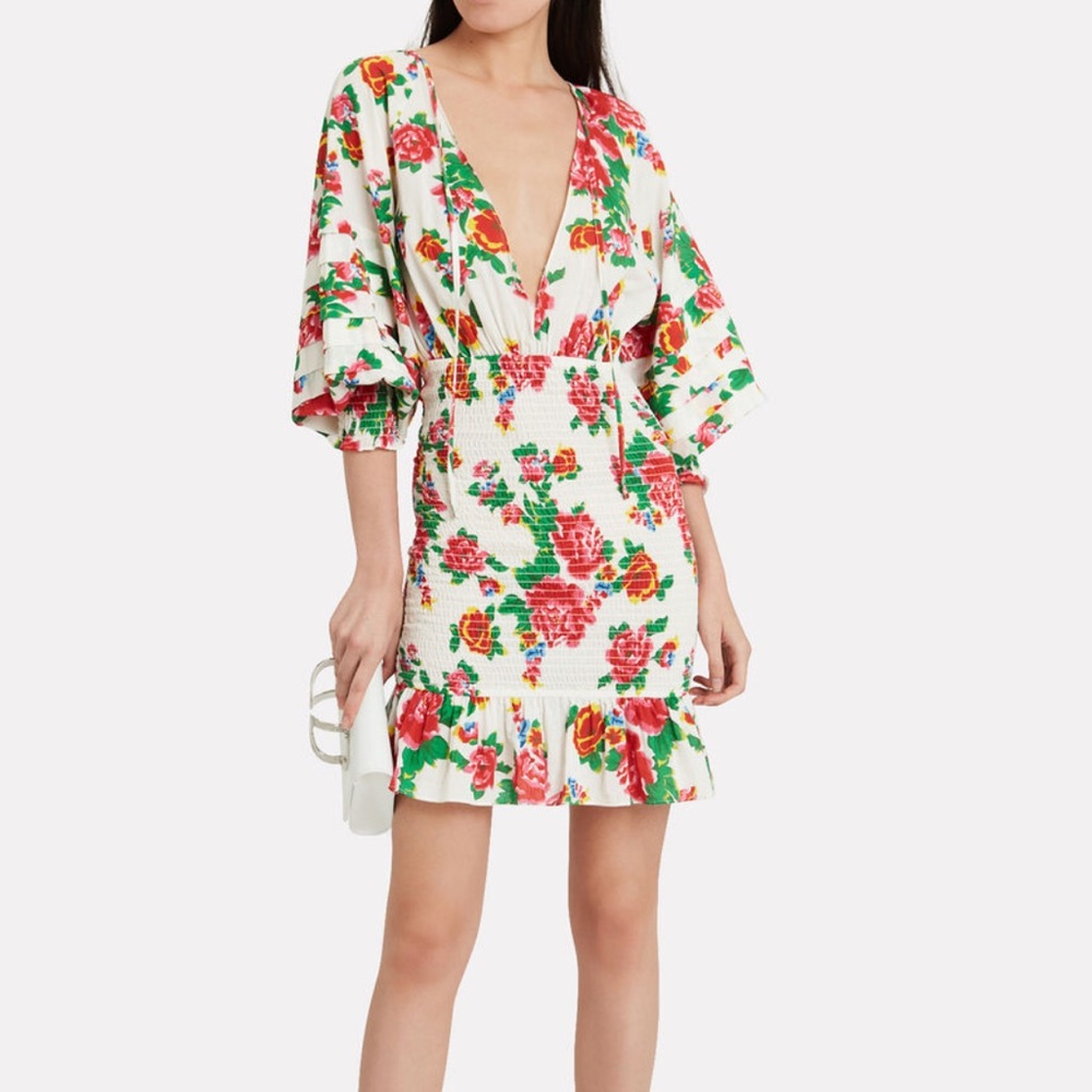 RHODE Anya Smocked Floral Dress